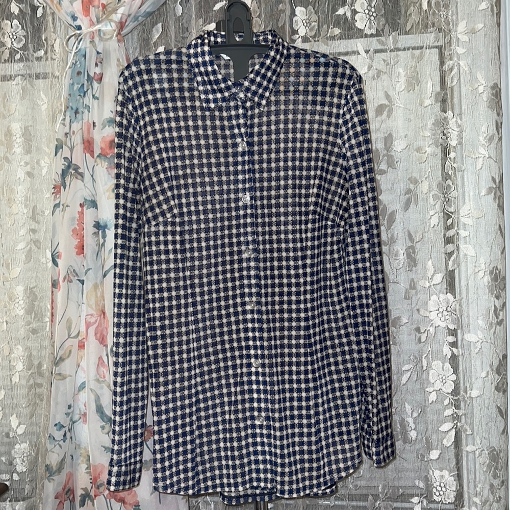 Sheer Button Up Blouse